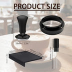 Espresso Accessories 58mm Spring Loaded Tamper Kit, 5-Piece Set with Needle Distributor WDT Tool, Dosing Funnel & Tamping Mat for 58mm Portafilter Espresso Machines (58mm) - Image 2