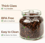 ComSaf Square Glass Pantry Jars with Airtight Lids 34 oz 3 Pack Coffee - Image 6