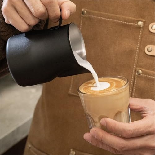 Milk Frother Cup Stainless Steel 304 Stainless Steel Milk Frothing Pitcher 350ml 450ml With Scale Espresso Latte Barista Tool Coffee Shop Home Use(White-450ml) - Image 4