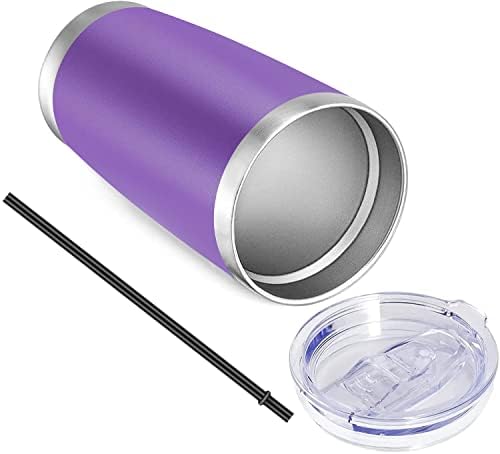 VEGOND 20oz Tumbler with Lid and Straw Stainless Steel Tumbler Cup Bulk Vacuum Insulated Double Wall Travel Coffee Mug Powder Coated Coffee Cup, Purple, 12 Pack - Image 6