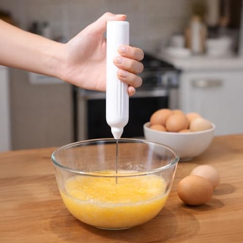 Rechargeable Milk Frother with Stand, 1500 mAh Battery, 6500 RPM Electric Drink Mixer, Handheld Milk Frother with Stainless Steel Whisks, Type C Charge, 400 Second Runtime for Latte, Coffee, - Image 2