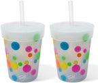 Silipint Kids Straw Tumblers 8oz: 4 pk - Polka Dots - Image 4