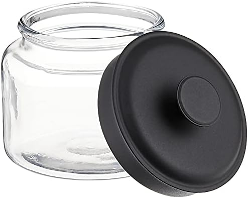 Anchor Hocking Montana Glass Jars with Fresh Sealed Lids, Black Metal, 48 oz (Set of 4) - - Image 3