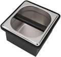 Coffee Knock Box, Stainless Steel Espresso Knock Box Coffee Ground Bin Espresso Dump Bin Coffee Bin Small Knock Box for Coffee Ground, Square by Cyrank
