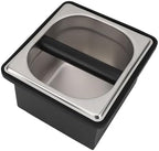 Coffee Knock Box, Stainless Steel Espresso Knock Box Coffee Ground Bin Espresso Dump Bin Coffee Bin Small Knock Box for Coffee Ground, Square by Cyrank