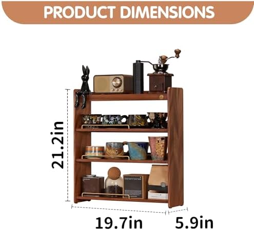 Coffee Mug Holder Countertop 4 Tiers Walnut Station Organizer for Kitchen - Image 2