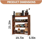 Coffee Mug Holder Countertop 4 Tiers Walnut Station Organizer for Kitchen - Image 2