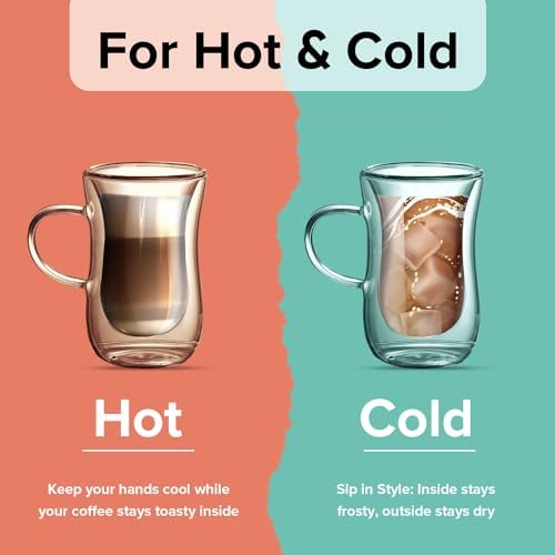 4 Oz Double Wall Borosilicate Insulated Glass Coffee Mug Set of 6, 120ml Coffee Cups with Handle for Tea, Latte - Perfect Espresso Cup Gift - Image 5