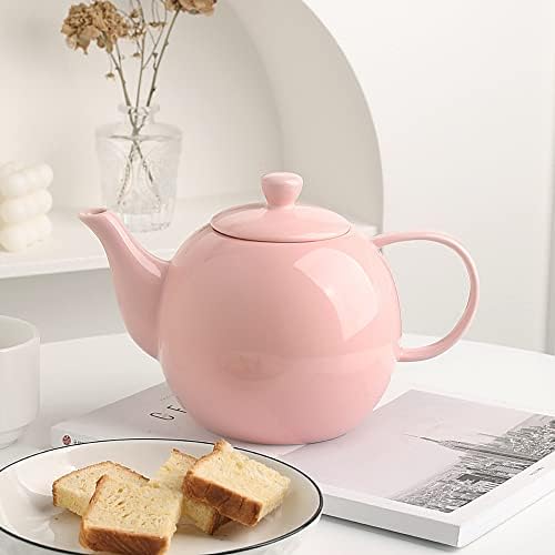 Sweejar Ceramic Tea Pots,40OZ Porcelain Teapot with Infuser(Pink) - Image 3