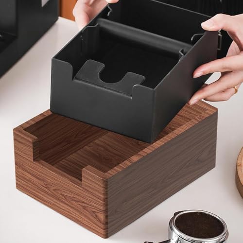 Espresso Knock Box, Coffee Knock Box with Durable Knock Bar and Non-Slip Base, Knock Box for Machine Accessories (Wooden Base) - Image 4