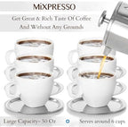 Mixpresso Large French Press Coffee Maker 50Oz Stainless Steel Coffee Press - Image 2