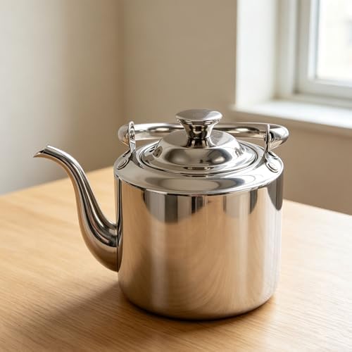 Stainless Steel Teapot with Infuser 304 Stove Top Tea Kettle for All Stovetops, 1.5L Whistling Gooseneck Spout Easy Pour & Wide Opening (1.5L) - Image 5