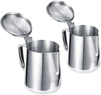 Gravy Boat Stainless Steel Milk Coffee Jar Thicken Milk Frothing Cup Jug Coffee Pitcher with Lid for Home Coffee Milk Frother Sauce Jug (Size : 1000ml) - Image 2