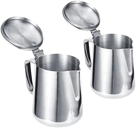 Gravy Boat Stainless Steel Milk Coffee Jar Thicken Milk Frothing Cup Jug Coffee Pitcher with Lid for Home Coffee Milk Frother Sauce Jug (Size : 1000ml) - Image 2