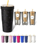 Frost Buddy Togo Buddy 30oz Tumbler - Spill-Proof Flip Lid (Black Floral) by FrostBuddy