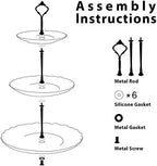 Sweejar 3 Tier Ceramic Cake Stand Wedding, Dessert Cupcake Stand for Tea Party Serving Platter(Rose Pink) - Image 4