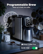 SHARDOR Single Serve & Carafe Coffee Maker, Dual Brew for K Cup Pods & Ground Coffee, Hot & Iced Drip Coffee Machine, 6-24oz Sizes, 95oz Removable Water Reservoir, 24H Programmable, Thermal Carafe - Image 4