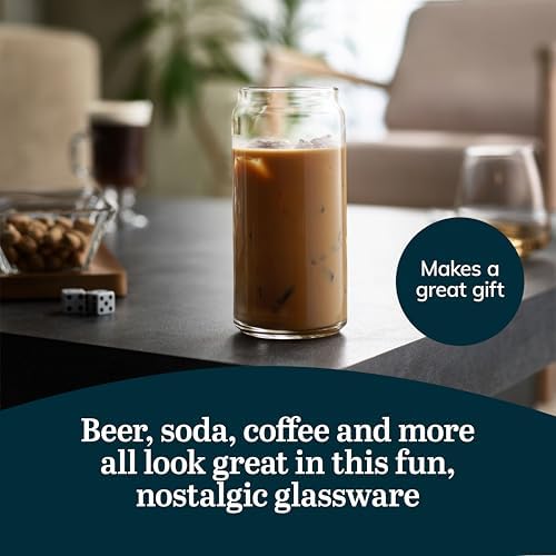 Libbey Classic Can XL Set of Drinking Glasses, Iced Coffee Cups Set of 4, 20 Oz, Dishwasher Safe Glass Beer Cups for Beverages and Cocktails - Image 5