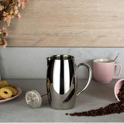 Bellux Thermal Wall Collection Premium 8-Cup (930ml) Cafetière, Hollow Handles, Drip-Free Spout, 18/10 Stainless Steel, Mirror Polished Finish - Image 7