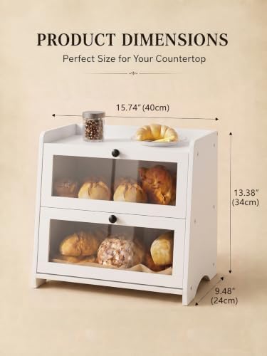 Bread Box for Kitchen Countertop Large Capacity with Top Storage Shelf - Image 4