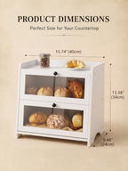 Bread Box for Kitchen Countertop Large Capacity with Top Storage Shelf - Image 4