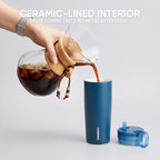 KISSKIND Leakproof Iced Coffee Tumbler 24 oz, Insulated Ceramic Lined Cup - Image 6