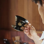 HARIO Ceramic Dripper 02 Shippou Black Made in Japan (Traditional Japanese “Shippo” pattern) - Image 2