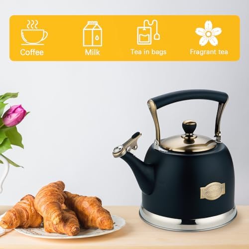 Tea Kettle Stainless Steel Teapot, Stainless Steel Teakettle for Stove Top with Heat Proof Ergonomic Handle 3.0 Quart - Image 5
