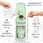 Mixpresso Single Serve & Single Cup Coffee Maker with 14oz Travel Mug Green - Image 2