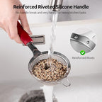 U-Taste 18/8 Stainless Steel 18/8 Stainless Steel 3.35in 30 Mesh Kitchen Food Sieve (Red) and 18/8 Stainless Steel 7" Mini Whisk for Cooking - Image 4