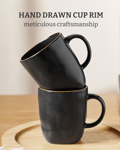 famiware Coffee Mugs Set of 6, Ocean Square 13oz Coffee Cup Set with Handle - Image 6