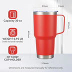30 oz Stainless Steel Tumblers Bulk with Handle and Lid, 12 Pack - Image 5