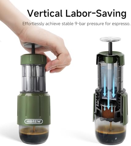 HIBREW H4D 2-in-1 Portable Hand-Pump Coffee Machine Built-in Cup - Image 5