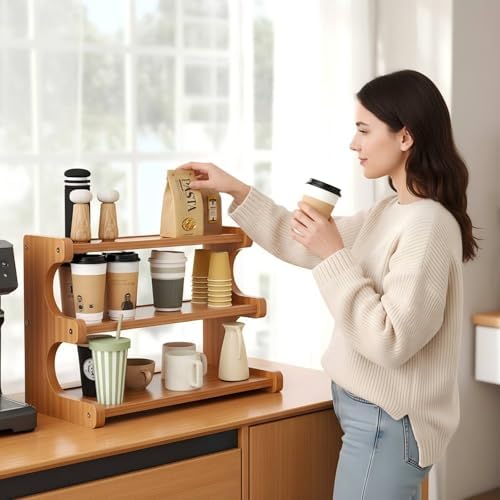 Rainsleep Multifunctional Coffee Mug Organizer for Countertop - Storage and Organization Rack for Cabinet, Holds Coffee Cups and Mugs for Kitchen and Home - Image 4