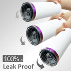 20 oz Skinny Tumblers Bulk with Lids and Straws White,8 pack - Image 3