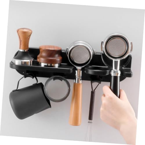 No Drill Coffee Machine Accessory Rack Portafilter Wall Holder Space Saving Tamping Station for Organized Coffee Stations Includes Essential Tools for Optimal Brewing - Image 3