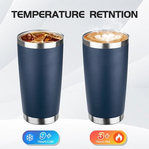 StarSpeed 6 Pack 20oz Stainless Steel Travel Coffee Tumbler,Navy Blue - Image 3