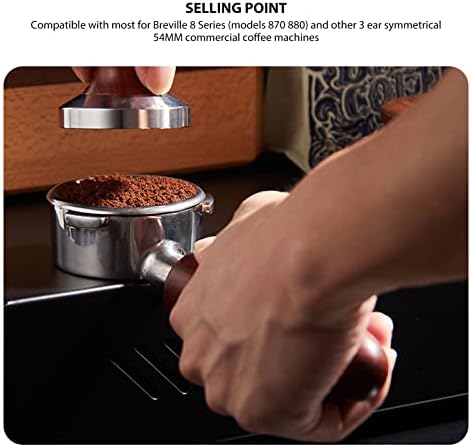 54Mm Bottomless Portafilter, Stainless Steel Coffee Portafilter, Detachable Coffee Portafilter with Handle for Coffee Machine (Type A2 Beech Wood) - Image 5