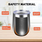 StarSpeed 12oz/6 Pack Insulated Wine Tumbler with Lid,Silver - Image 4