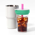 2-in-1 Insulated Tumbler for Coffee & Drinks 20oz Detachable Glass & Stainless Steel Double Wall with Straw & Lid Cap Leak-Proof Travel Mug Fits Car Cup Holder BPA-Free Thermos Sharing by Unknown