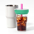 2-in-1 Insulated Tumbler for Coffee & Drinks 20oz Detachable Glass & Stainless Steel Double Wall with Straw & Lid Cap Leak-Proof Travel Mug Fits Car Cup Holder BPA-Free Thermos Sharing by Unknown