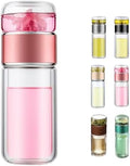 2025 Glass Tea Infuser Bottle with Heat-Insulated Design, Portable Double Glazed Cup for Loose Leaf Tea, 420ml/14.8oz, Includes Infusifier for Perfect Tea Brewing by Unknown