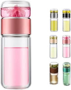 2025 Glass Tea Infuser Bottle with Heat-Insulated Design, Portable Double Glazed Cup for Loose Leaf Tea, 420ml/14.8oz, Includes Infusifier for Perfect Tea Brewing by Unknown