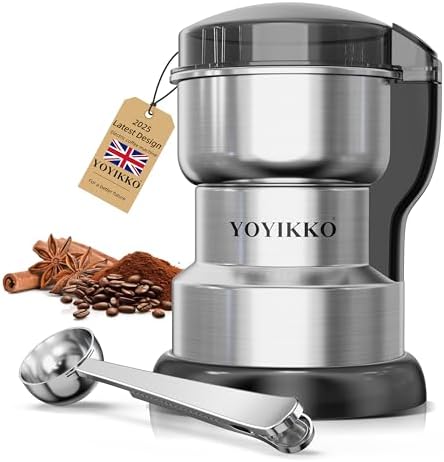 Electric Coffee Grinder 300W, Adjustable Grind, Espresso/Drip/Pour. Coffee Grinder for Coffee, Spices, and Other Foods (silvery-210) by Unknown