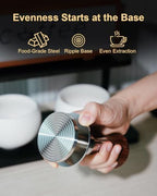 KOFIKOFI 53.3mm Espresso Tamper, 3 Spring Loaded 30lb Pressure Click Walnut - Image 4