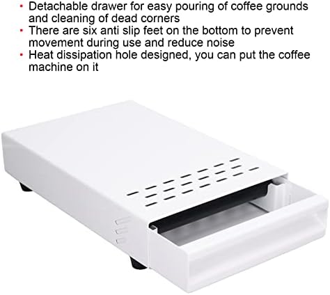 Espresso Coffee Knock Box Stainless Steel Detachable Large High Capacity Non Slip Base for Home Office Coffee Shop White - Image 4