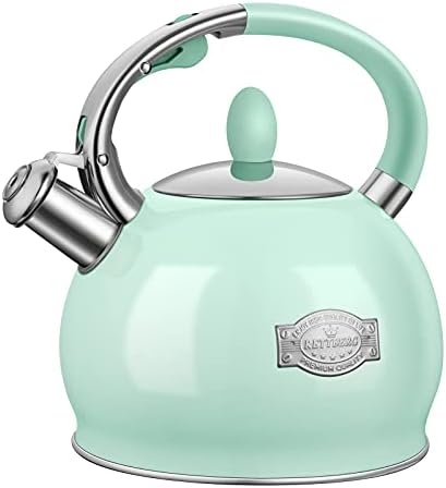 Tea Kettle Stovetop, 2.64 Quart Food Grade Whistling Tea Pot, Mint Green by RETTBERG
