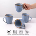 GBhome Ceramic Coffee Mugs Set of 6, 12oz Stoneware Coffee Mugs Set For Dad Mom Women MEN, Light Weight Ceramic Coffee Cups for Latte/Tea/Beer/Hot Cocoa, Dishwasher & Microwave Safe-Brunnera Blue - Image 5