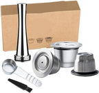 Compatible for Nespresso Stainless Steel Reusable Coffee Capsule, Espresso Filter Pod(3pc-ss-ti) by Unknown