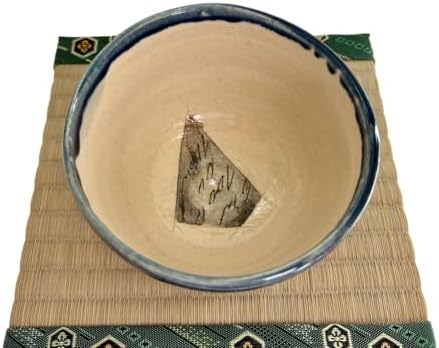 Hand-made Japanese Mino Ware Ceramic Matcha bowl Engraved with Lines Pattern 4.45 Inches Diameter Tea Cup for Tea Ceremony from Japan (Navy) - Image 4